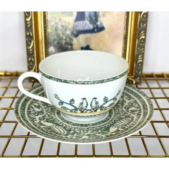 Hermès Paris “Early America” Porcelain Cup & Saucer Vintage 2005 France - Picture 4 of 9